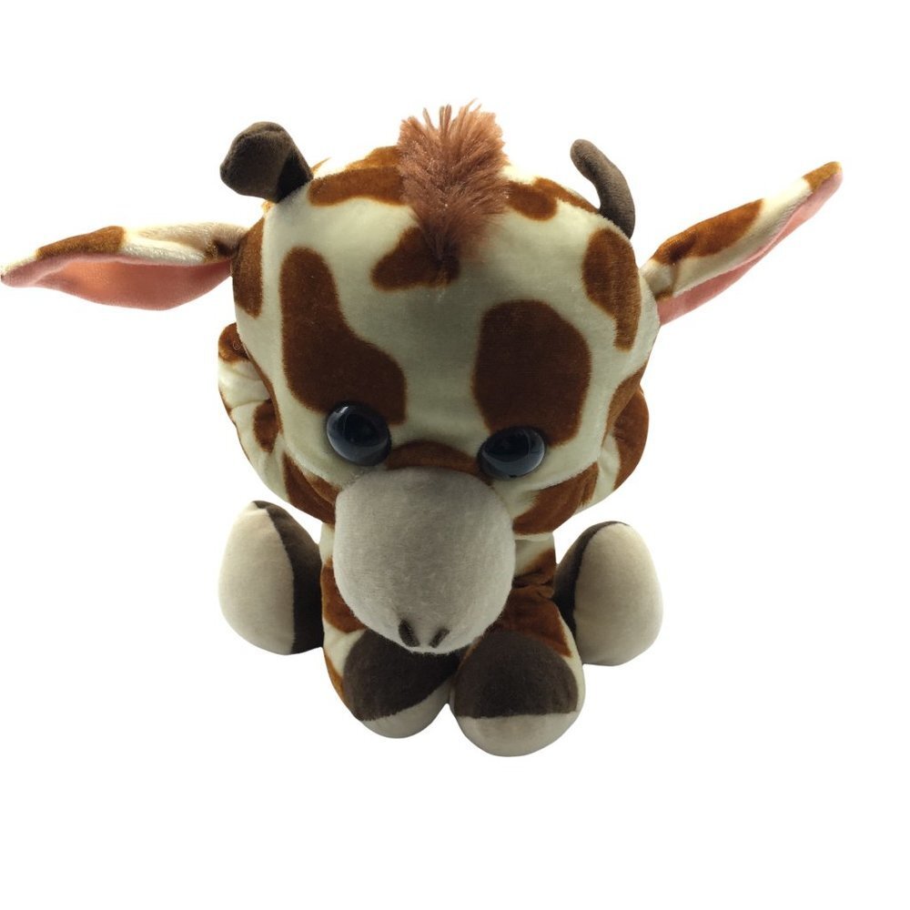 Classic Toy Co.‎ baby giraffe plush stuffed animal horns 9" sitting brown cream